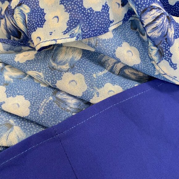 Chelsea28 Midi Dress Size XL Blue‎ Floral Halter Open Back & Ruffle Hem NWOT - Picture 7 of 11